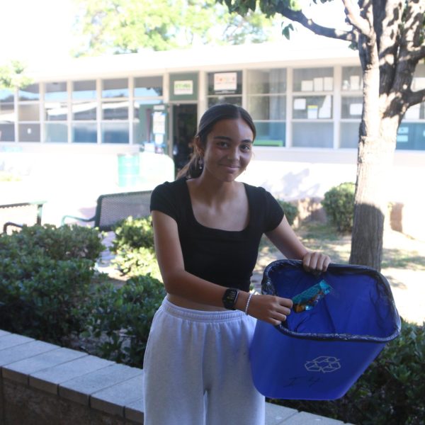 Sophomore Harmony Pandey is found picking up trash on campus