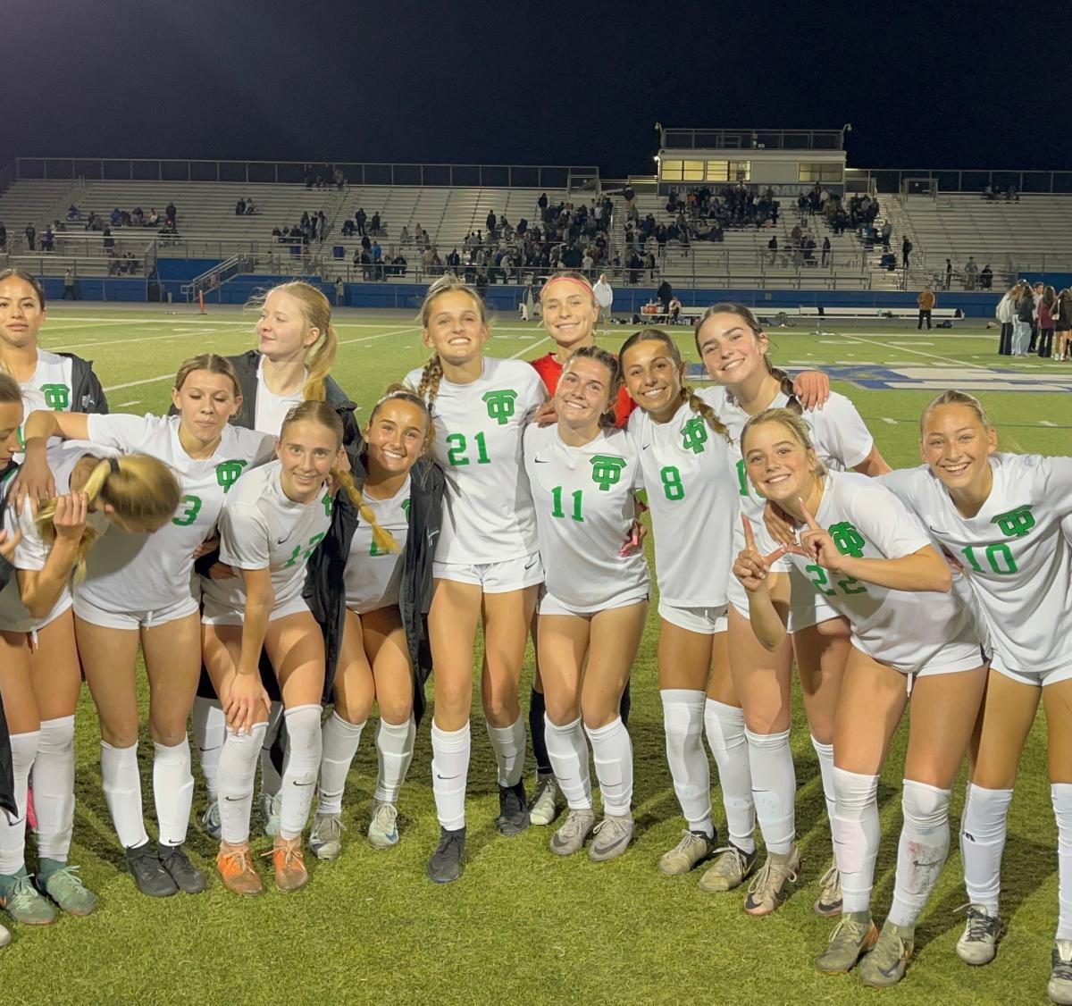 Thousand Oaks girls' soccer team poses after their 2-1 victory over Alta Loma sending them to the CIF-Southern Section Division 2 playoffs.
With Permission/ Ken Nishya